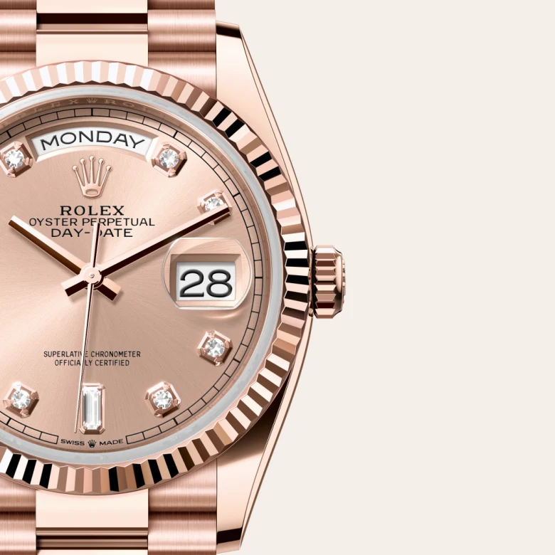 Rolex Day-Date 36 18 kt Everose gold, M128235-0009
